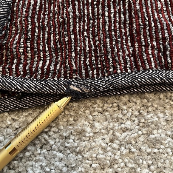 VTG Nino Wong California Cardigan L Funky Patchwork Velour Stripe Distressed USA - Picture 7 of 12